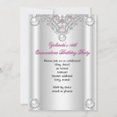 Invitation Quinceañera 15e anniversaire de fête Diamants rose (Dos)