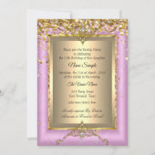 Invitation Quinceanera 15e anniversaire de fête Gold rose pho (Dos)