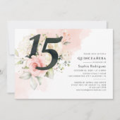 Invitation Quinceanera 15e anniversaire de la verdure florale (Devant)