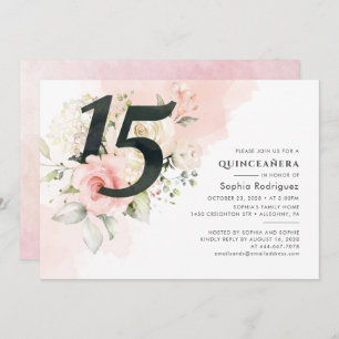 Invitation Quinceanera 15e anniversaire de la verdure florale
