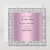 Invitation Quinceanera 15e anniversaire Diamant rose Tiara (Dos)