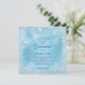 Invitation Quinceanera 15e anniversaire du flocon de neige bl (Debout devant)