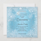 Invitation Quinceanera 15e anniversaire du flocon de neige bl (Devant)