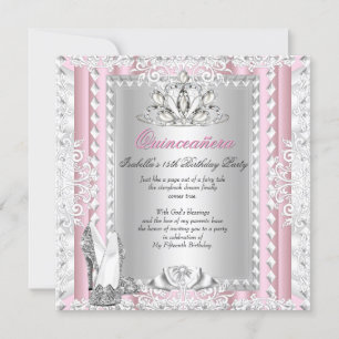 Invitation Quinceanera 15e anniversaire fête Chaussures roses