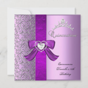 Invitation Quinceanera 15e anniversaire fête Lilac Pink