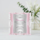 Invitation Quinceanera 15e anniversaire fête Lumière Dentelle (Debout devant)