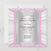 Invitation Quinceanera 15e anniversaire fête Plutôt rose (Dos)