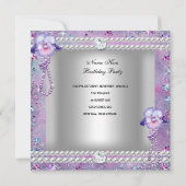 Invitation Quinceanera 15e anniversaire fête Purple Lilac (Dos)
