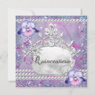 Invitation Quinceanera 15e anniversaire fête Purple Lilac
