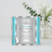 Invitation Quinceanera 15e anniversaire fête Turquoise chauss (Debout devant)