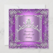 Invitation Quinceanera 15e anniversaire fête violet (Devant)