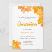 Invitation Quinceanera 15e anniversaire Floral (Devant)
