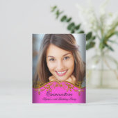 Invitation Quinceañera 15e anniversaire Gold Rose dentelle ph (Debout devant)