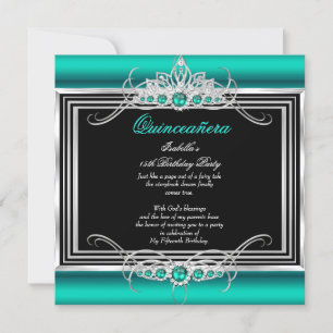 Invitation Quinceanera 15e anniversaire Jade Green Emerald 2
