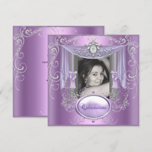 Invitation Quinceanera 15e Anniversaire Lilas Rose Étoile Arg