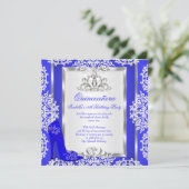 Invitation Quinceanera 15e anniversaire Magical Royal Blue Ch (Debout devant)