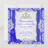 Invitation Quinceanera 15e anniversaire Magical Royal Blue Ch (Devant)