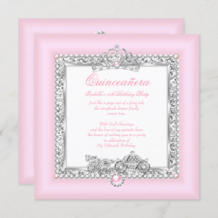 Invitation Quinceanera 15e anniversaire magique Fairytale ros