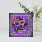 Invitation Quinceanera 15e anniversaire Masquerade Masque Mas (Debout devant)