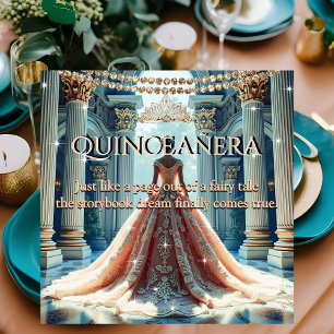 Invitation Quinceanera 15e Anniversaire Palais Pêche Sarcelle