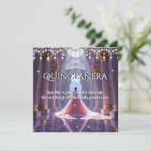 Invitation Quinceanera 15e Anniversaire Palais violet rose (Debout devant)