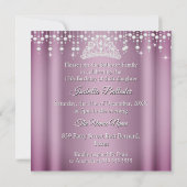 Invitation Quinceanera 15e Anniversaire Palais violet rose (Dos)