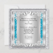 Invitation Quinceanera 15e anniversaire Parties scintillant C (Dos)