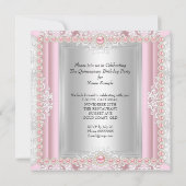 Invitation Quinceanera 15e anniversaire Pearl Lumière talons (Dos)