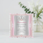 Invitation Quinceanera 15e anniversaire Pearl rose clair (Debout devant)