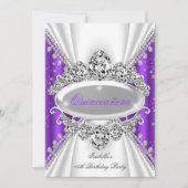 Invitation Quinceanera 15e anniversaire Princesse Purple Tiar (Devant)