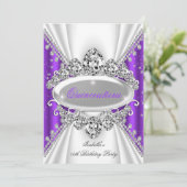 Invitation Quinceanera 15e anniversaire Princesse Purple Tiar (Debout devant)