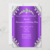Invitation Quinceanera 15e anniversaire Princesse Purple Tiar (Dos)