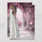 Invitation Quinceanera 15e Anniversaire Robe blanche (Devant / Derrière)