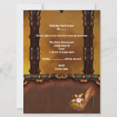 Invitation Quinceanera 15e Anniversaire Robe d'or de fête (Dos)