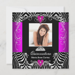Invitation Quinceanera 15e anniversaire rose chaud Photo de z
