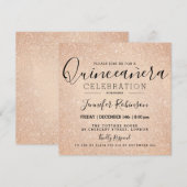 Invitation Quinceanera 15e anniversaire Rose peinture Parties (Devant / Derrière)