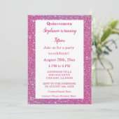 Invitation Quinceanera 15e anniversaire Rose Rose Parties sci (Debout devant)