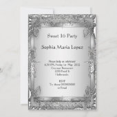 Invitation Quinceañera 15e anniversaire Silver Tiara (Dos)