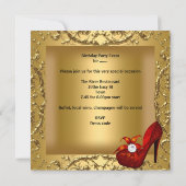 Invitation quinceanera 15e Anniversaire Soirée Gold Rouge (Dos)