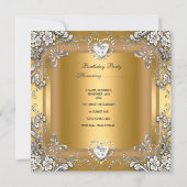 Invitation Quinceanera 15e anniversaire Tiara Gold Silver bla (Dos)