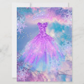 Invitation Quinceanera 15e Cendrillon violet bleu Turquoise (Dos)