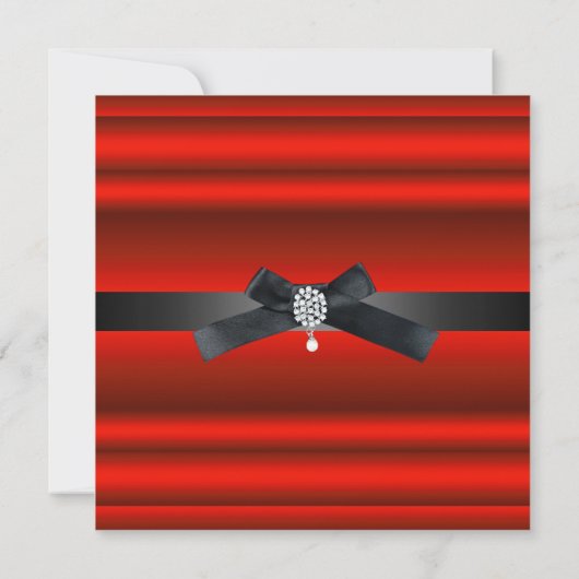 Invitation Quinceanera 15e Cravate noire Regal Red Black Part (Dos)