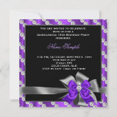 Invitation Quinceanera 15e Diamants de la boîte gris d'argent (Dos)