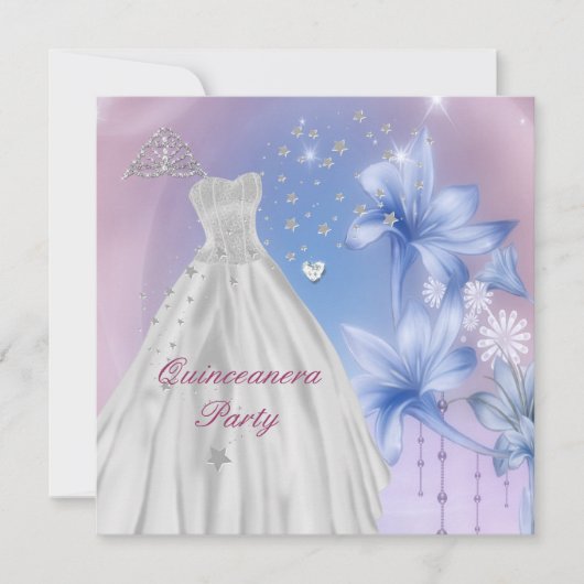 Invitation Quinceanera 15e fête d'anniversaire (Devant)