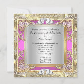 Invitation Quinceanera 15e fête d'anniversaire Gold rose (Dos)