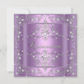 Invitation Quinceanera 15e fête d'anniversaire Lilac Pearl (Devant)