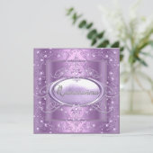 Invitation Quinceanera 15e fête d'anniversaire Lilac Pink Pea (Debout devant)