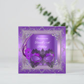 Invitation Quinceanera 15e fête d'anniversaire Masquerade vio (Debout devant)