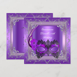 Invitation Quinceanera 15e fête d'anniversaire Masquerade vio
