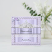 Invitation Quinceanera 15e fête d'anniversaire Purple Lilac 2 (Debout devant)